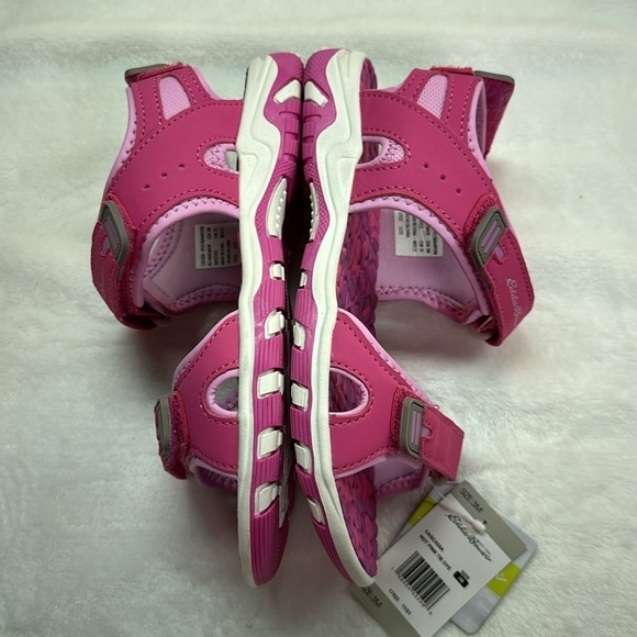 Eddie Bauer Girls Cascadia Hit Pink Tie Dye Sandals Hook & Loop Size 3M NWT - Picture 8 of 11